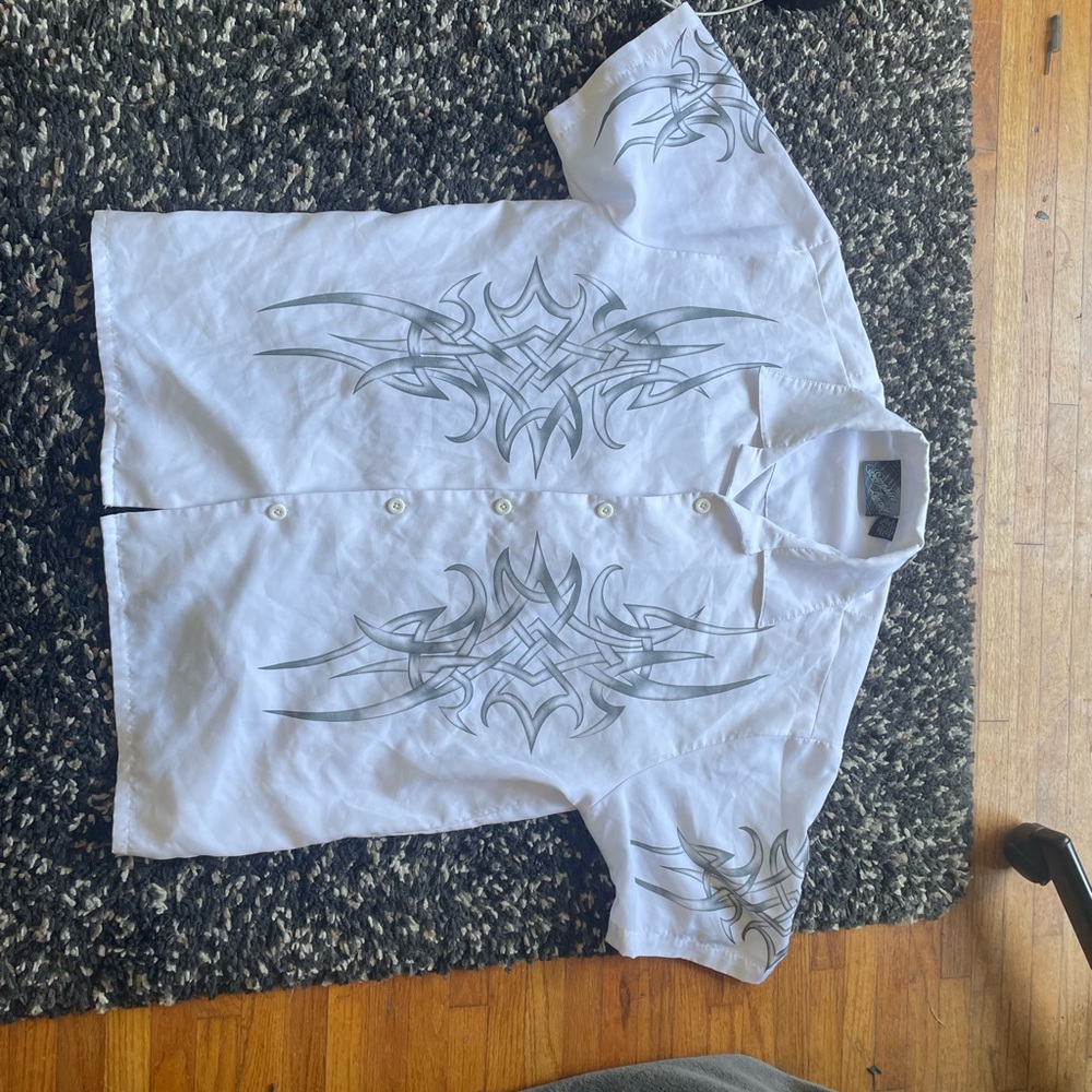 Y2k cyber button up shirt